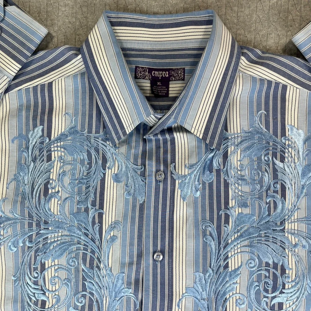 Country western cowboy rodeo bundle Embra 2 Dress Shirts Men XL‎ embroidered